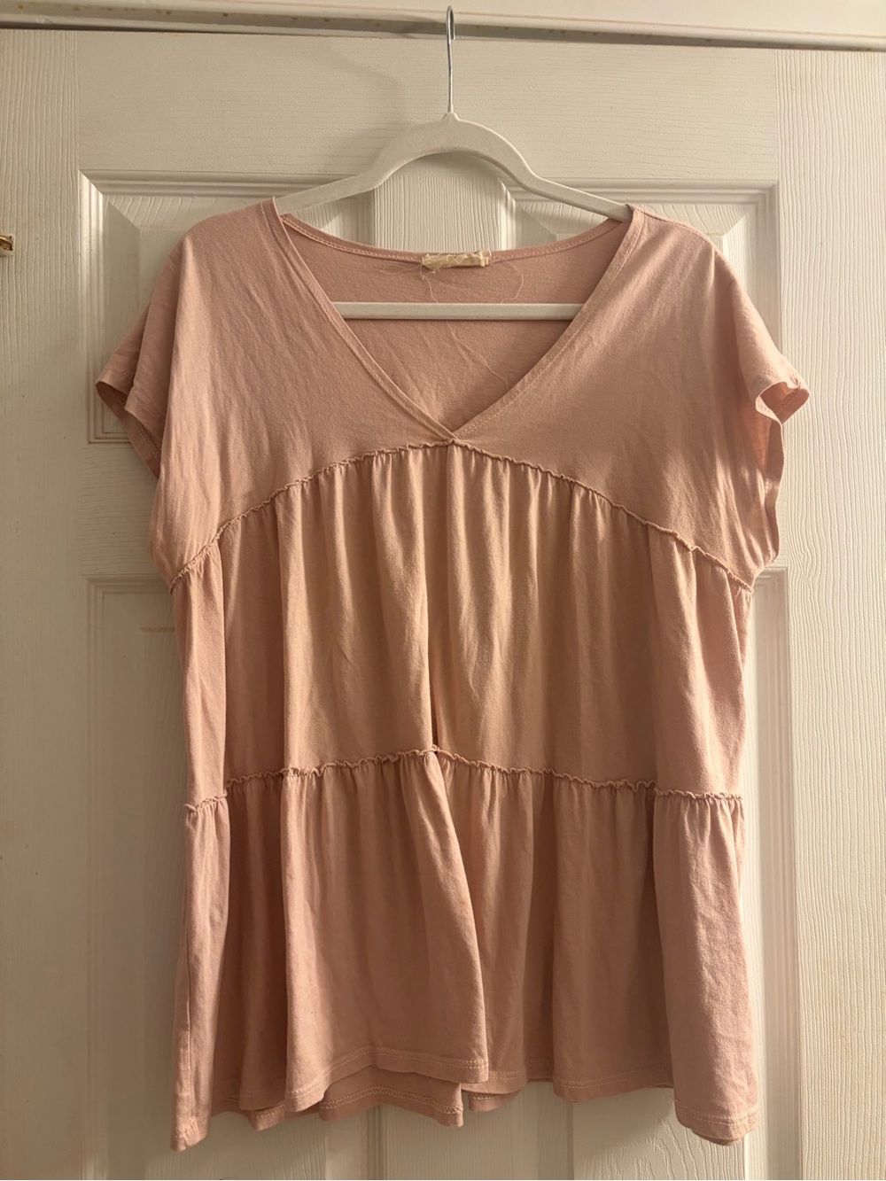 Dress Up Women's V-Neck Tiered Blouse